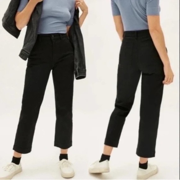 EVERLANE STRAIGHT LEG CROP BLACK JEANS SIZE 6 - Picture 1 of 15